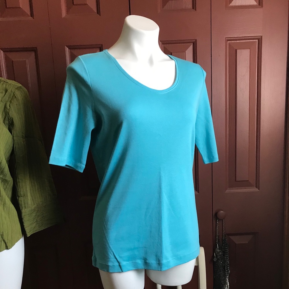 Talbots Turquoise Cotton Tee Shirt